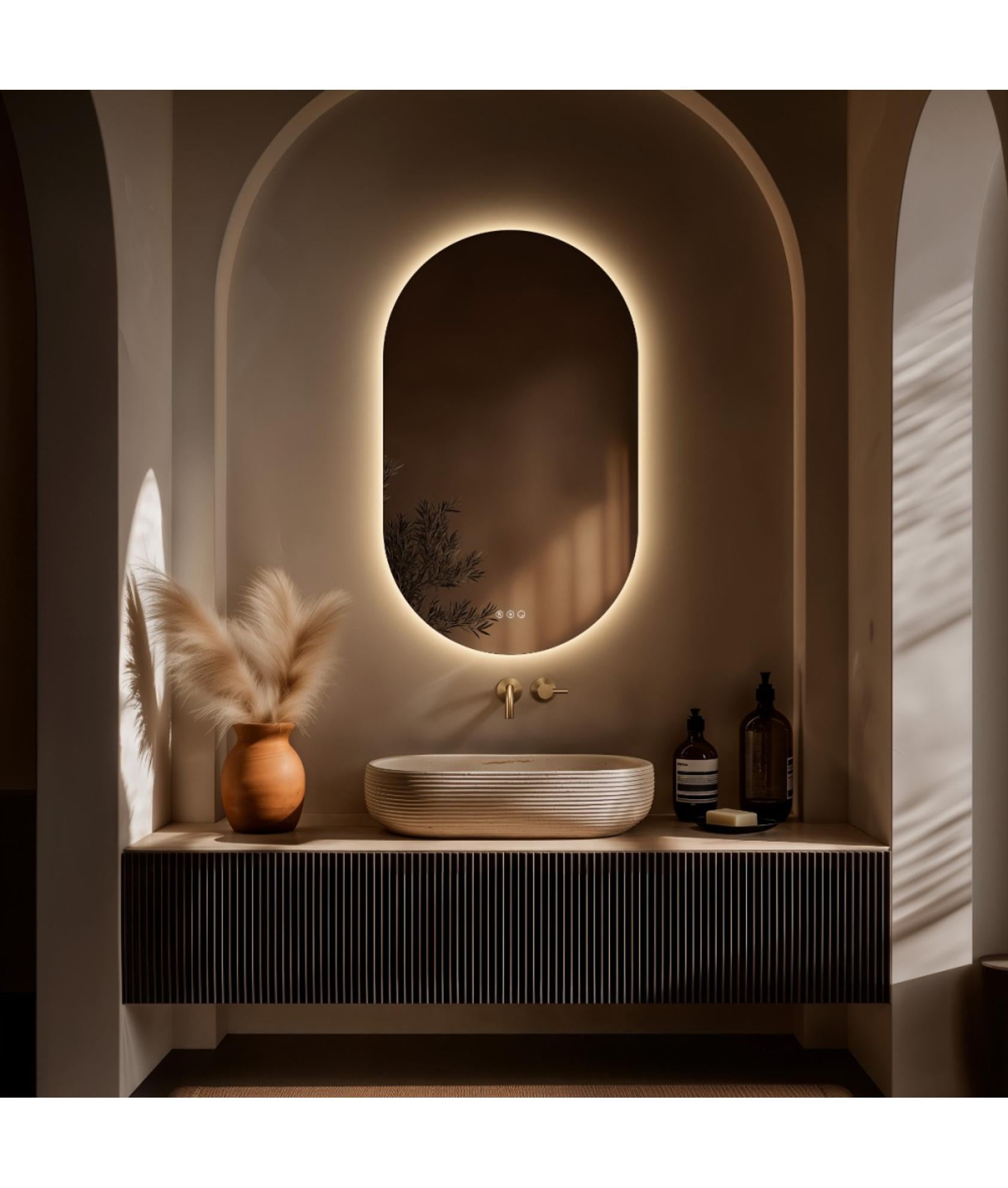 Geneva LED Illuminated Oval Mirror
