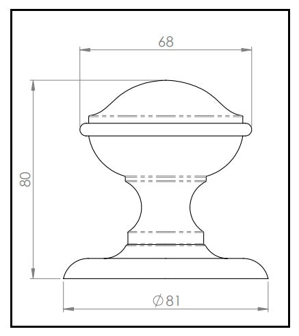 Lined Centre Door Knob