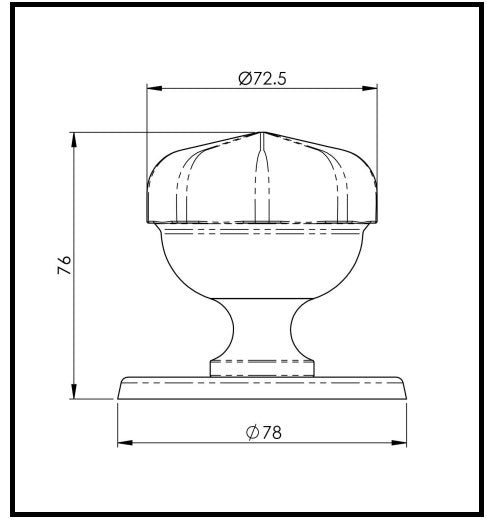 Plain Octagonal Centre Door Knob (PVD)