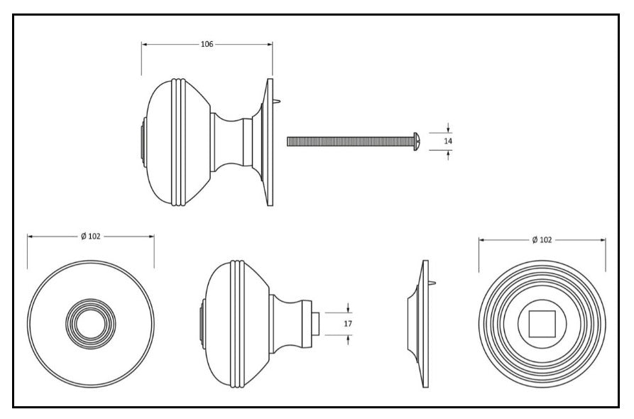 Ripple Centre Door Knob