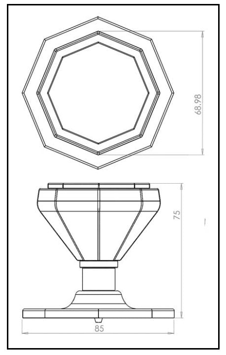 Single Step Octagonal Centre Door Knob