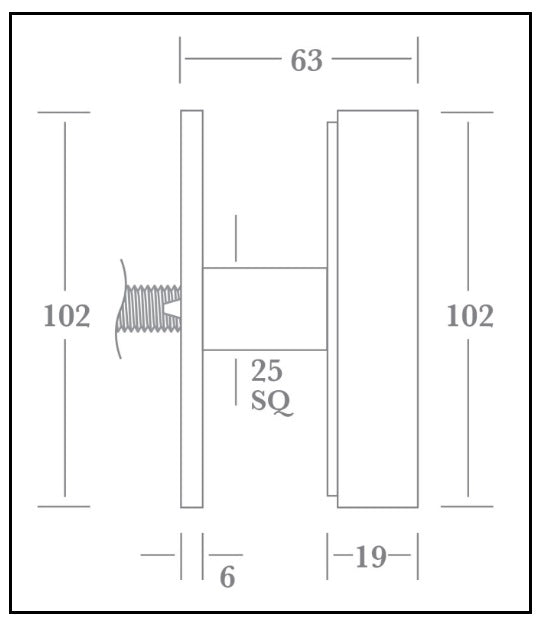 Square Centre Door Knob