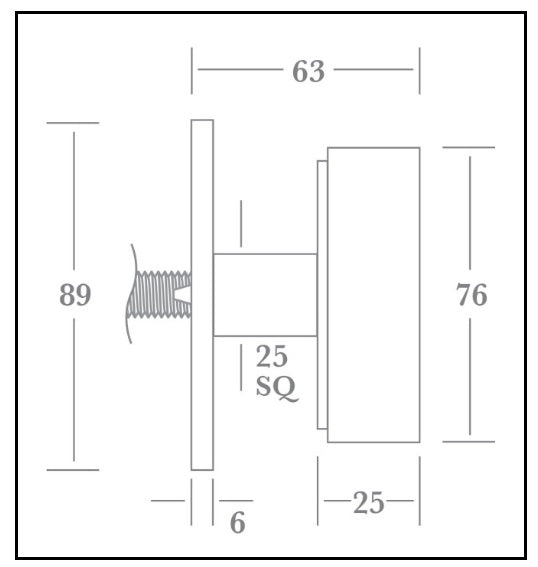 Square Centre Door Knob