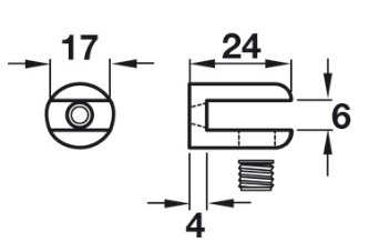 Stud Shelf Bracket to Suit 6mm Glass