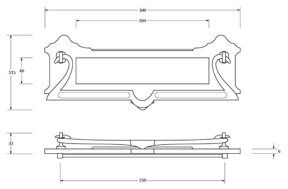 Unlacquered Polished Brass Carver Letter Plate with Knocker