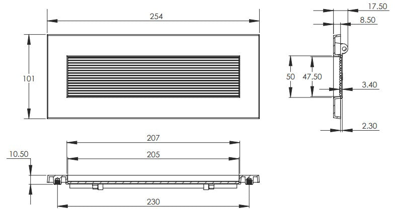 Unlacquered Polished Brass Reeded Letter Plate