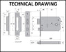 5 Lever Horizontal Sashlock (Heavy Sprung)