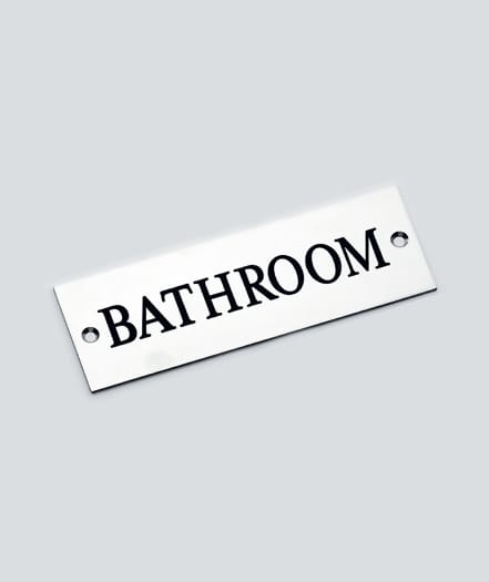 Engraved Bathroom Sign