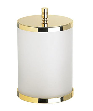 Round Frosted Glass Waste Bin with Lid