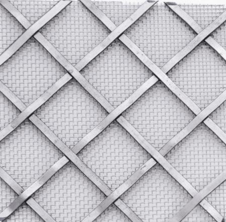 Steel Plain Woven Grille with Mesh