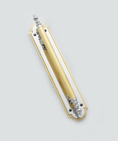 Perland Pull Handle On Plate (Nickel/Gold)