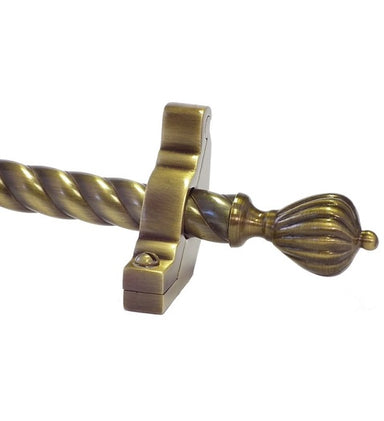 Solid Brass Coronet End Rope Stair Rod 16mm (Hollow Rod)