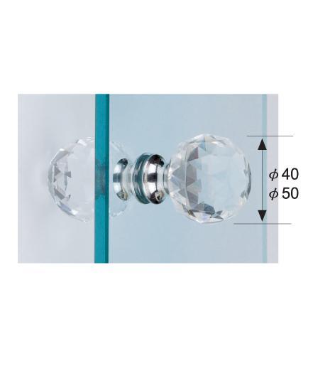 Faceted Glass Knob, Back to Back Fix