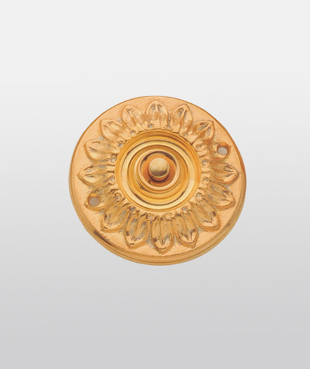 Ornate Round Bell Push (Gold Plated)