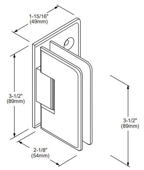 Single Wing Wall to Glass Shower Hinge