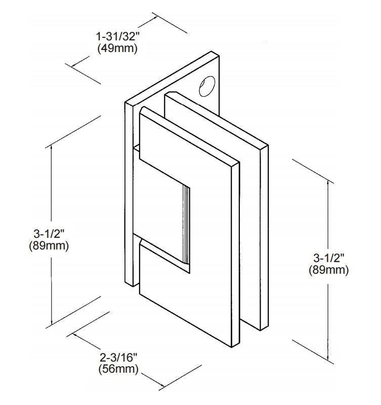 Square Edge Wall Mount Offset Back Plate Hinge