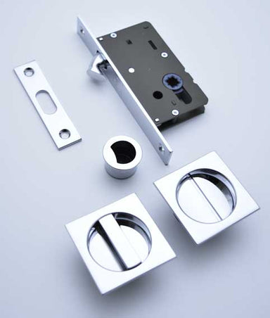 Renzo Square Pocket Sliding Door Lock Kit (Fully Flush)