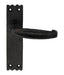 Black Wrought Iron Crimped Lever Latch on Narrow Plate