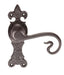 Black Wrought Iron Monkey Tail Lever Latch on Plate