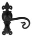Black Wrought Iron Monkey Tail Bath Lever on Plate