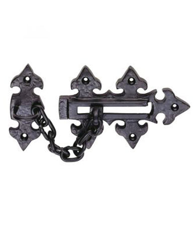 Black Wrought Iron Fleur Door Chain
