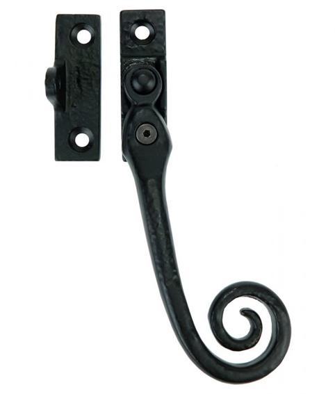 Black Wrought Iron Curly Tail Casement Fastener