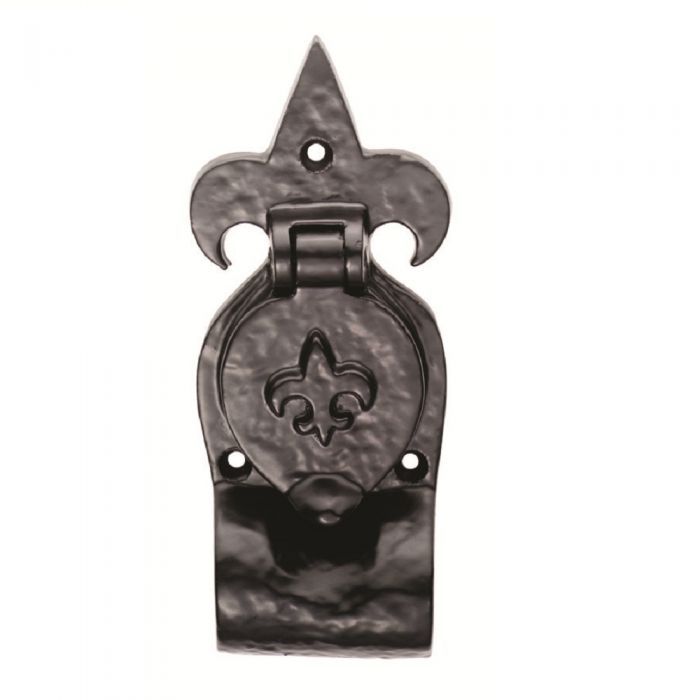 Black Wrought Iron Fleur Cylinder Pull