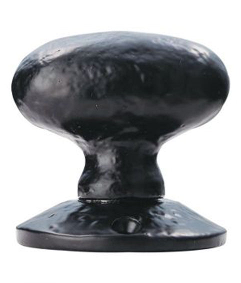 Black Wrought Iron Oval Mortice Knob