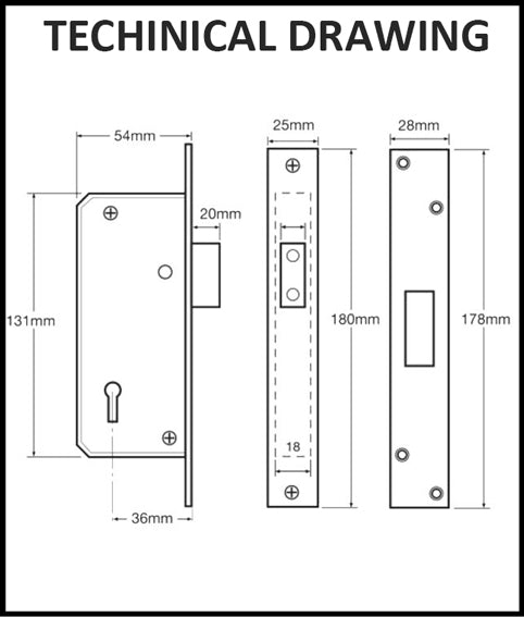 Fortress Narrow Style 5 Lever Deadlock