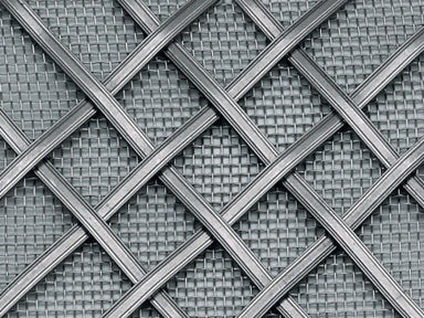 Reeded Steel Woven Grille with Mesh, 3mm Width