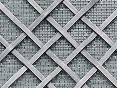 Diamond Pattern Plain Steel Woven Grille With Mesh — A&H Brass