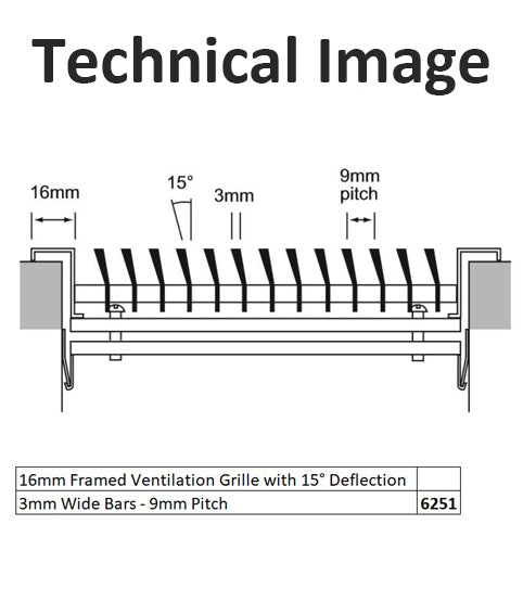 16mm Framed Ventilation Grille with 15° Deflection