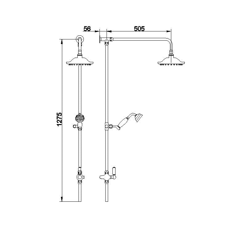 Exposed Thermostatic Shower Set with Overhead & Hand Shower
