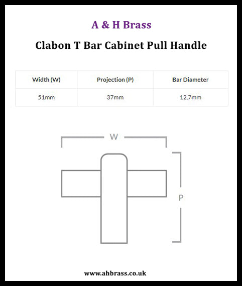 Clabon T Bar Cabinet Pull Handle