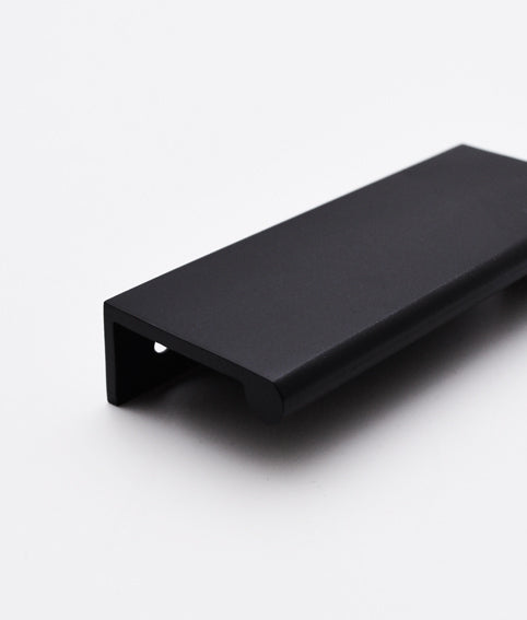 Matt Black Return Lipped Cabinet Edge Pull