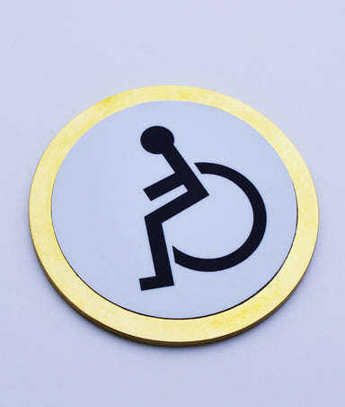 Symbol Disabled Concealed Fix Solid Brass Disc