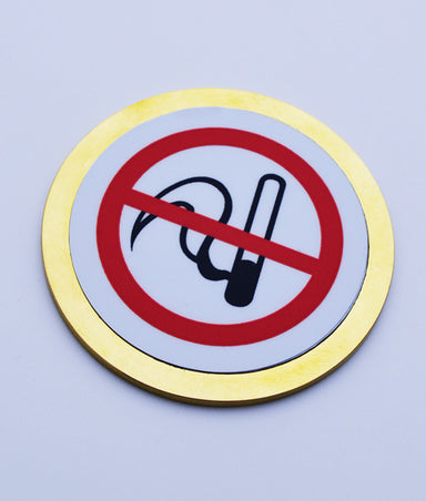 Symbol No Smoking Concealed Fix Solid Brass Disc