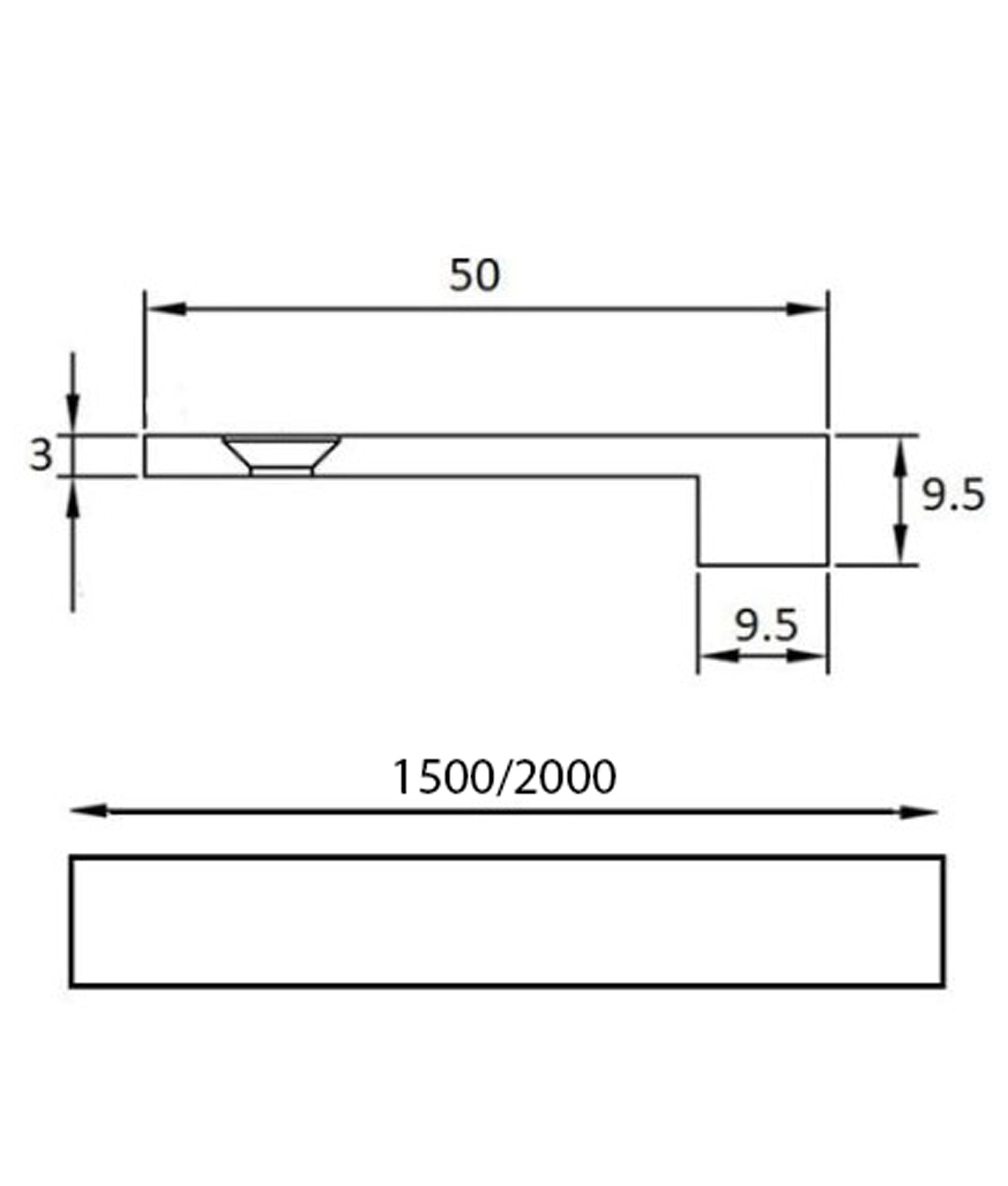 Squared Edge Cabinet Pull Handle To Suit 19mm Doors (Extra Large)