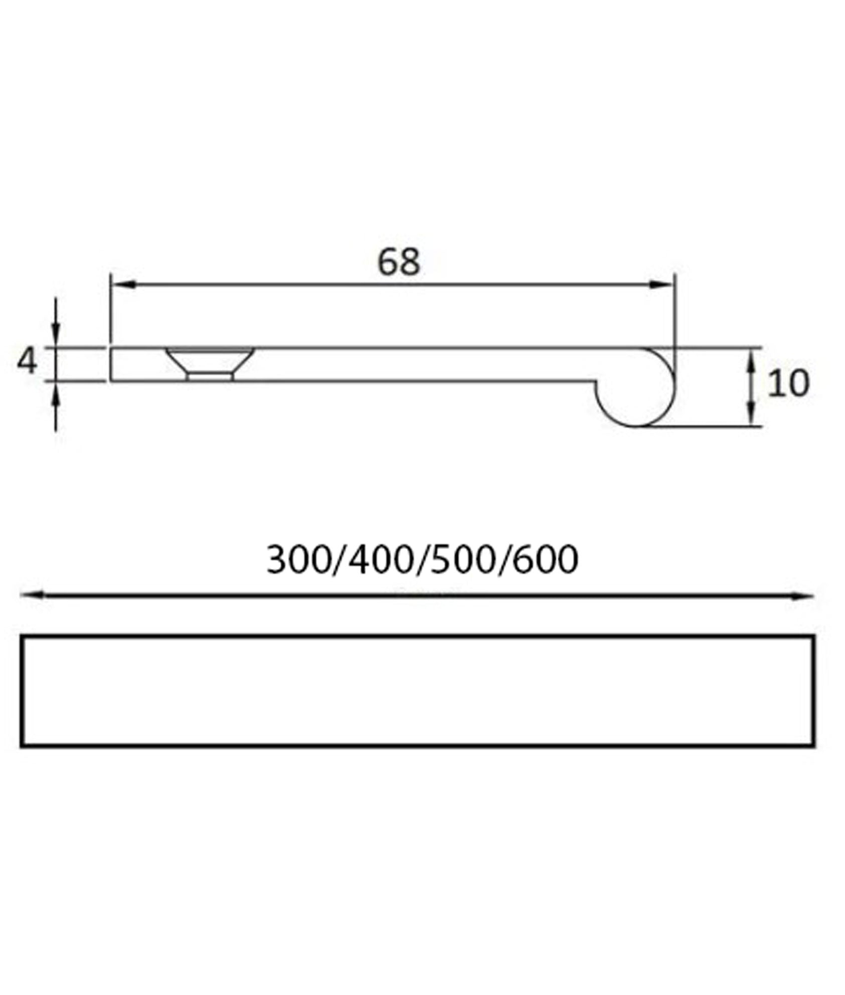 Rounded Edge Pull Handle To Suit 44mm Doors (Medium)