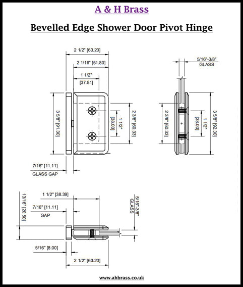 Bevelled Edge Shower Door Pivot Hinge
