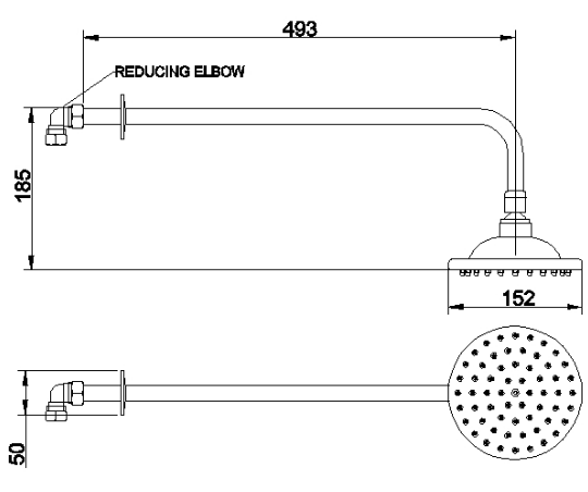 Edwardian Shower Arm & 150mm Rose