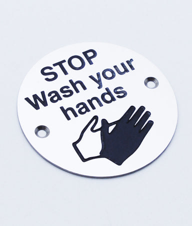 Engraved Wash Hands Sign