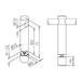 Fiddle Rail Centre Bracket for Glass 10mm