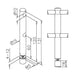 Fiddle Rail Double Centre Bracket for Glass 10mm