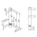 Fiddle Rail Double End Bracket for Glass 6mm