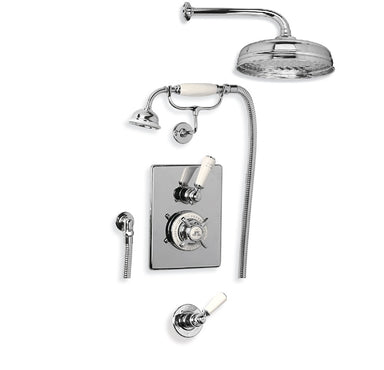 Concealed Shower Mixer with 203mm Overhead Shower and Handset