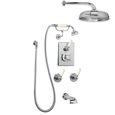 Concealed Shower Mixer with 203mm Overhead Shower,Bath Spout and Handset
