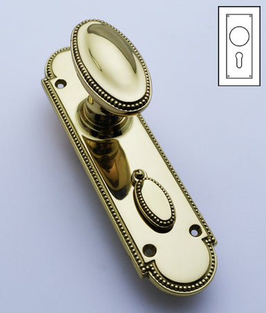 Ritz Oval Door Knob on Euro Profile Backplate