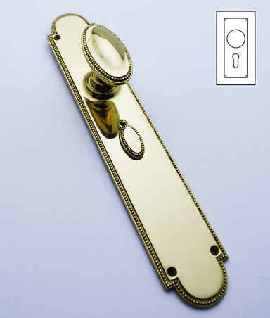 Ritz Oval Door Knob on Large Euro Profile Backplate