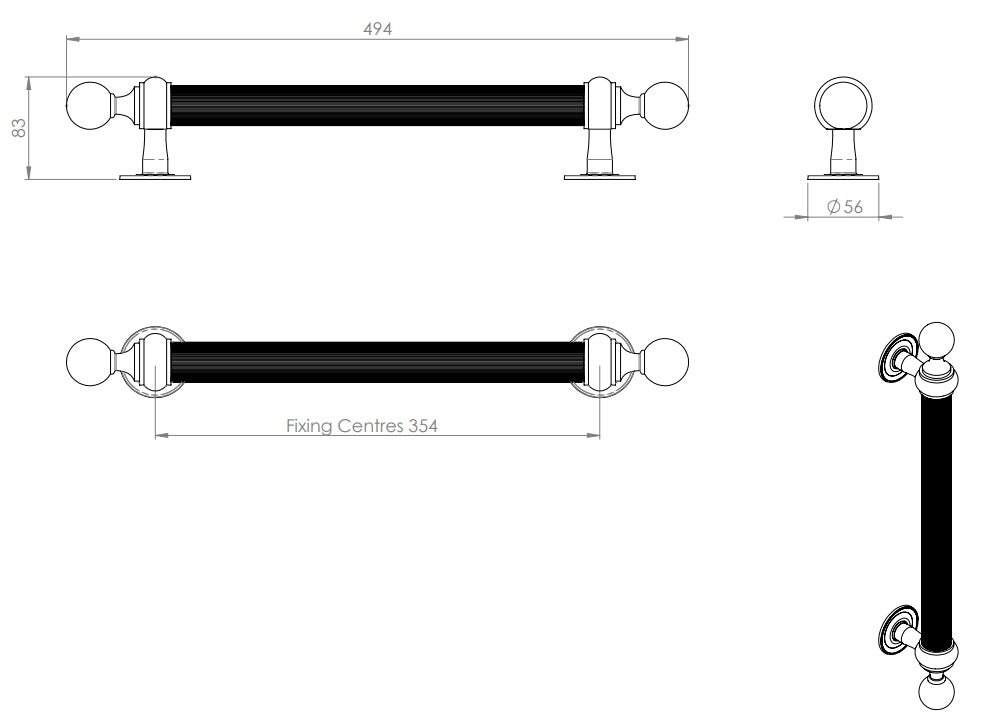 Reeded Pull Handle